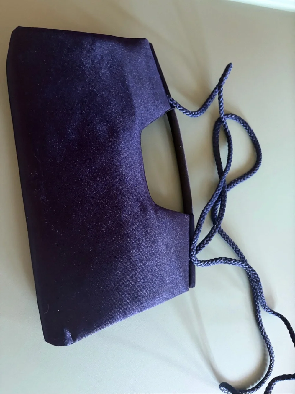 Elegant Nylites Blue Satin Clutch with Rope Strap New without tags